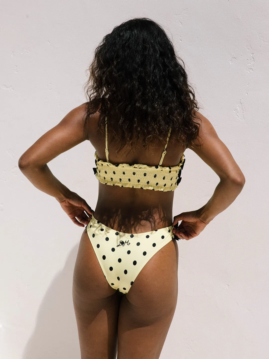 Jezebel Shirred Bow Bikini Top - Butter Spot sold by Lisa Says Gah product image thumbnail 4