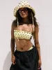Jezebel Shirred Bow Bikini Top - Butter Spot sold by Lisa Says Gah