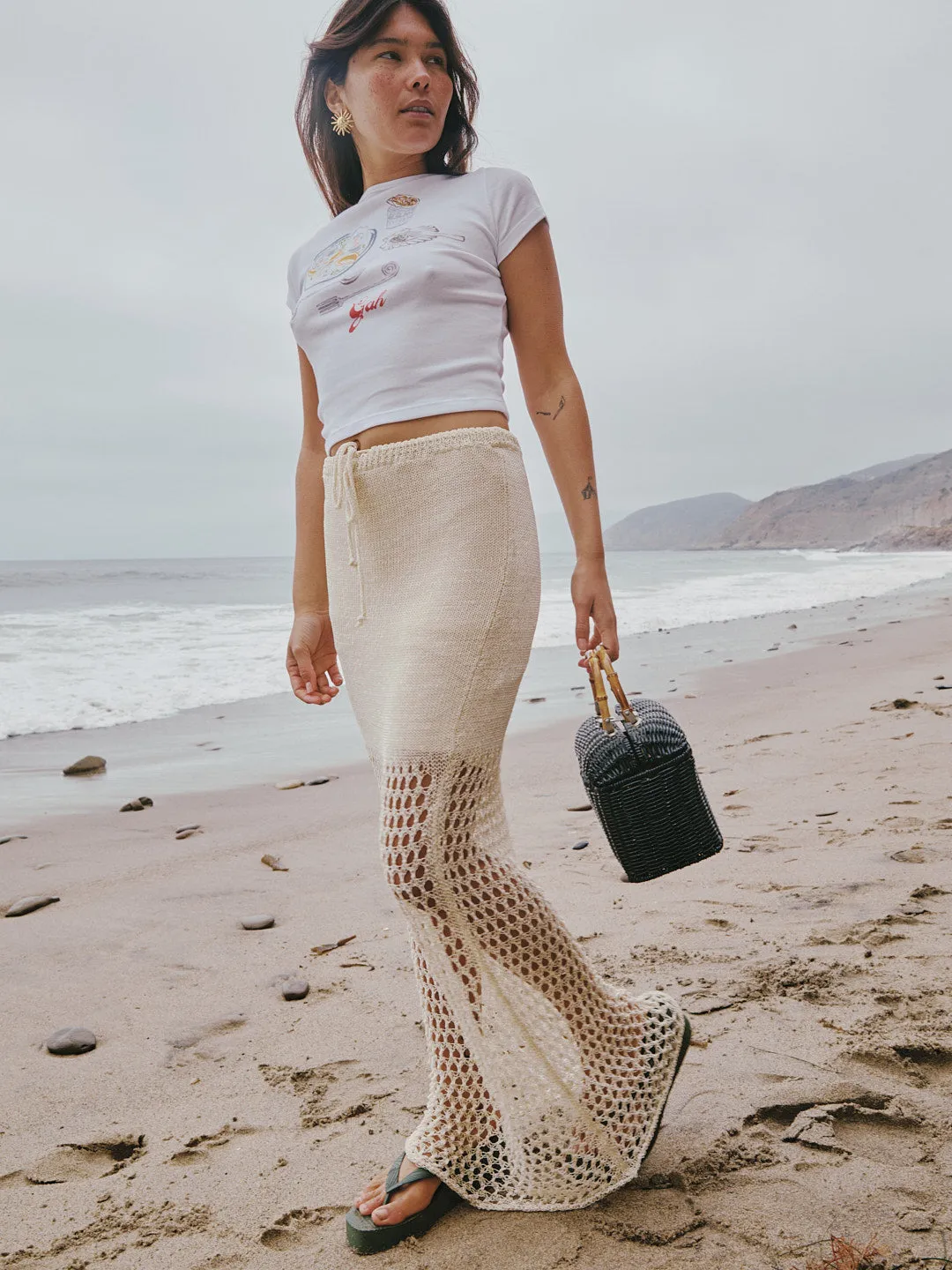 Elea Tricot Skirt - Ecru sold by Lisa Says Gah product image thumbnail 2