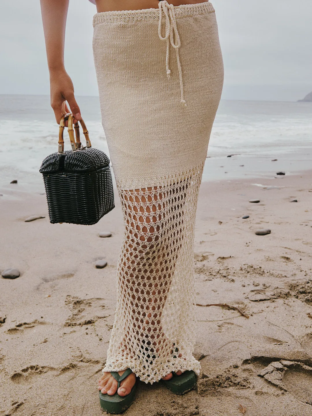 Elea Tricot Skirt - Ecru sold by Lisa Says Gah