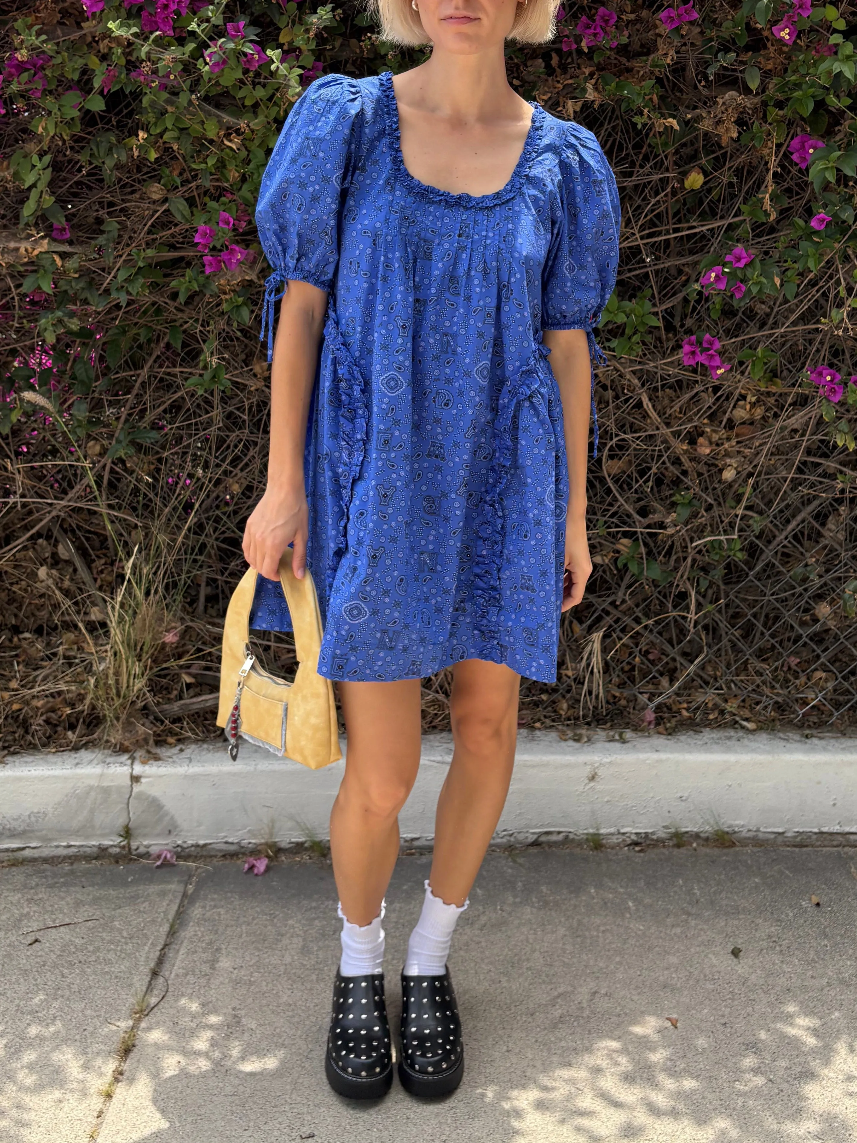 Meri Mini Dress - Blue Paisley sold by Lisa Says Gah product image thumbnail 4