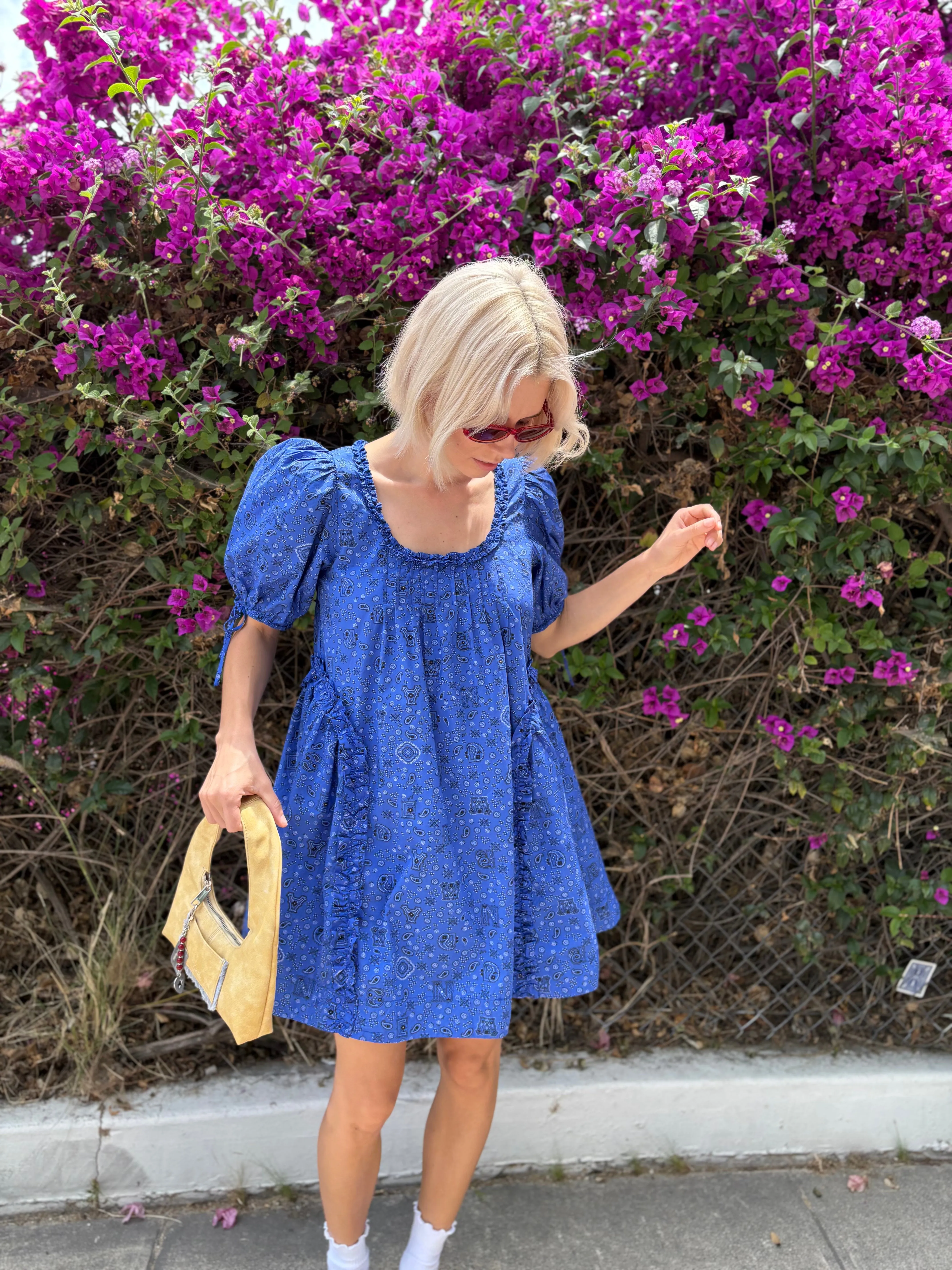 Meri Mini Dress - Blue Paisley sold by Lisa Says Gah product image thumbnail 5