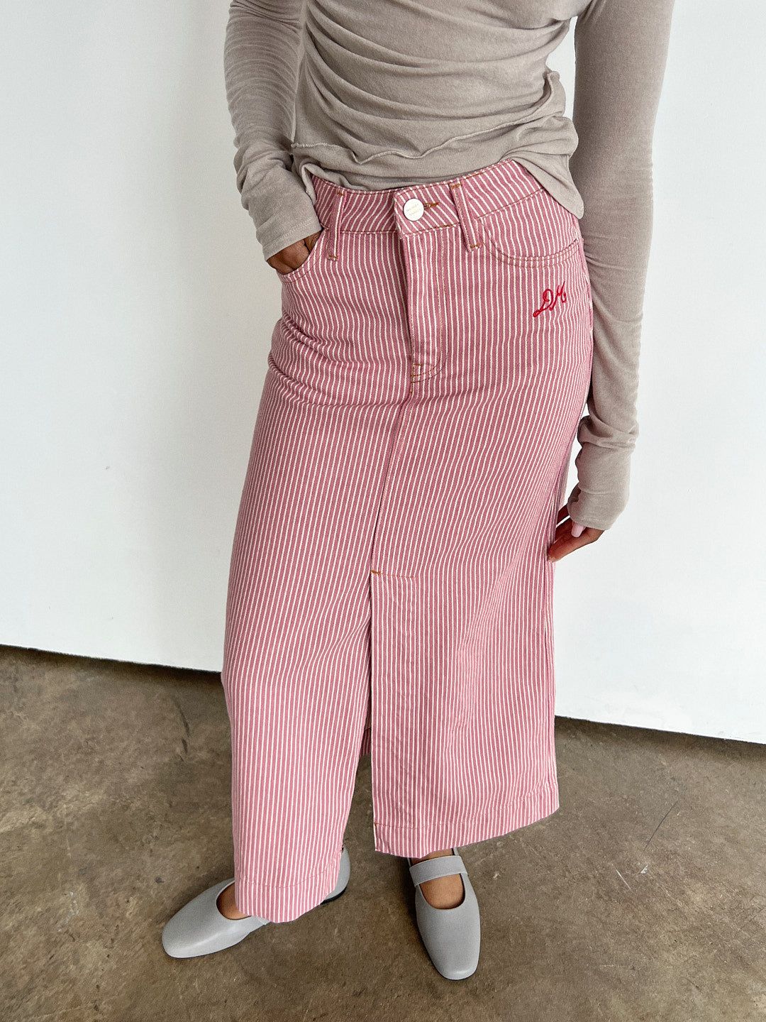 Hickory Skirt - Red Stripe sold by Lisa Says Gah