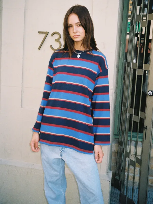 Allis Tee - Burgundy & Navy Stripe sold by Lisa Says Gah