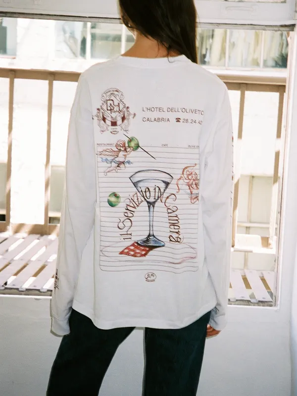 Olive Hotel Tee - White sold by Lisa Says Gah