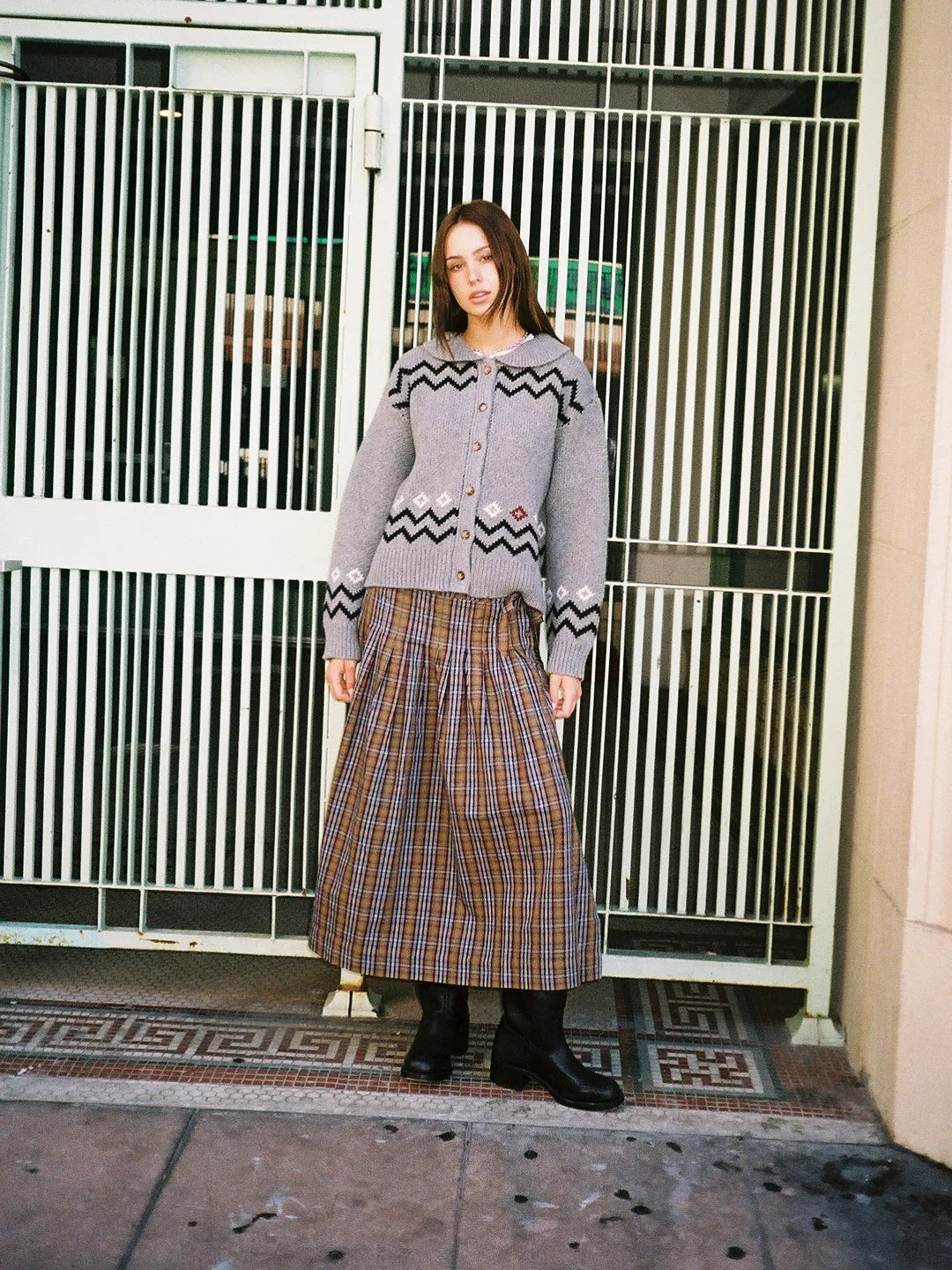 Josie Midi Skirt - Multi Check sold by Lisa Says Gah product image thumbnail 3