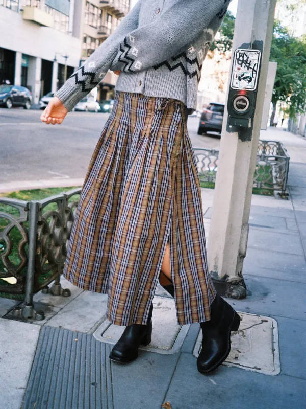 Josie Midi Skirt - Multi Check sold by Lisa Says Gah