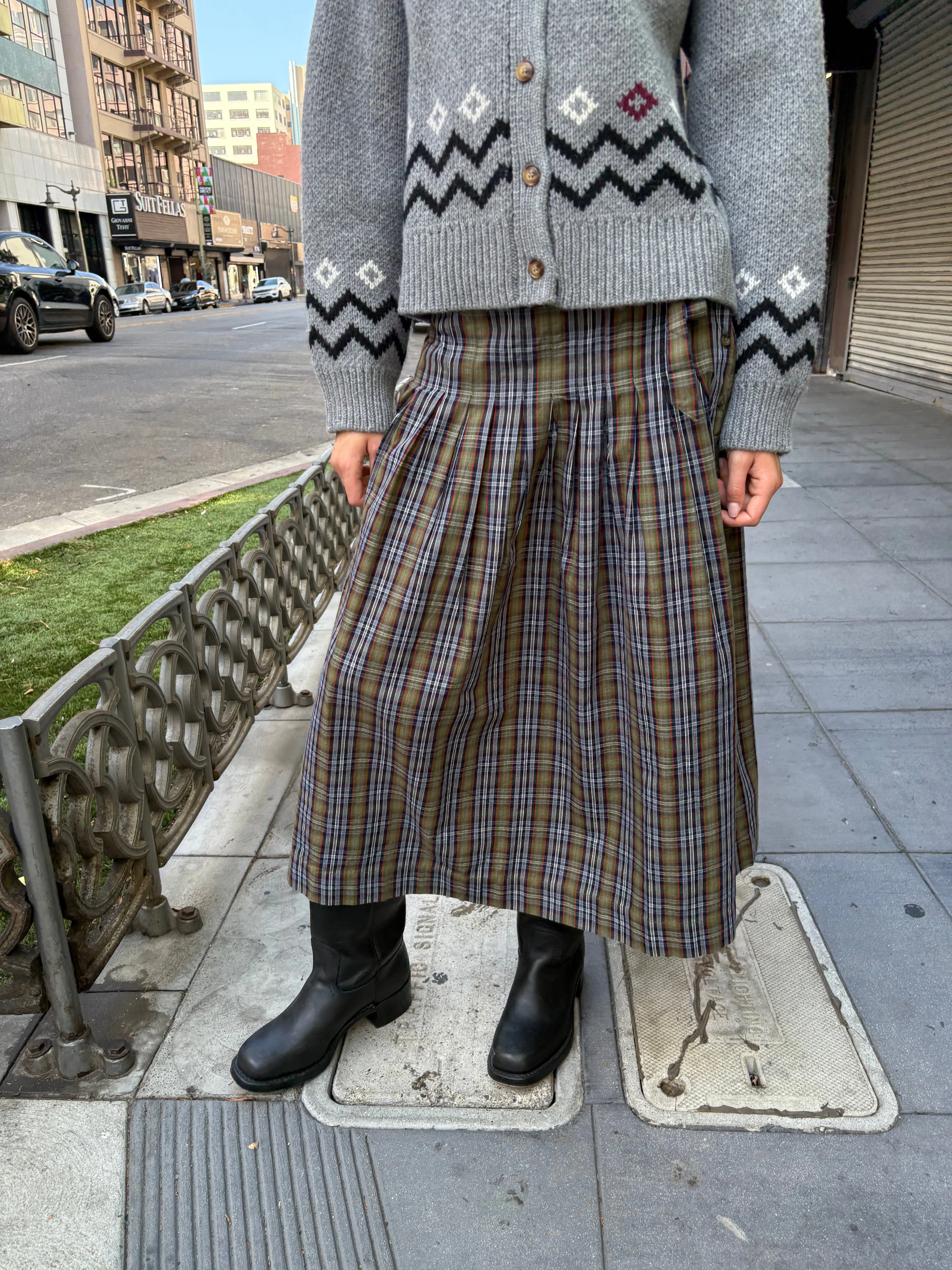 Josie Midi Skirt - Multi Check sold by Lisa Says Gah product image thumbnail 5