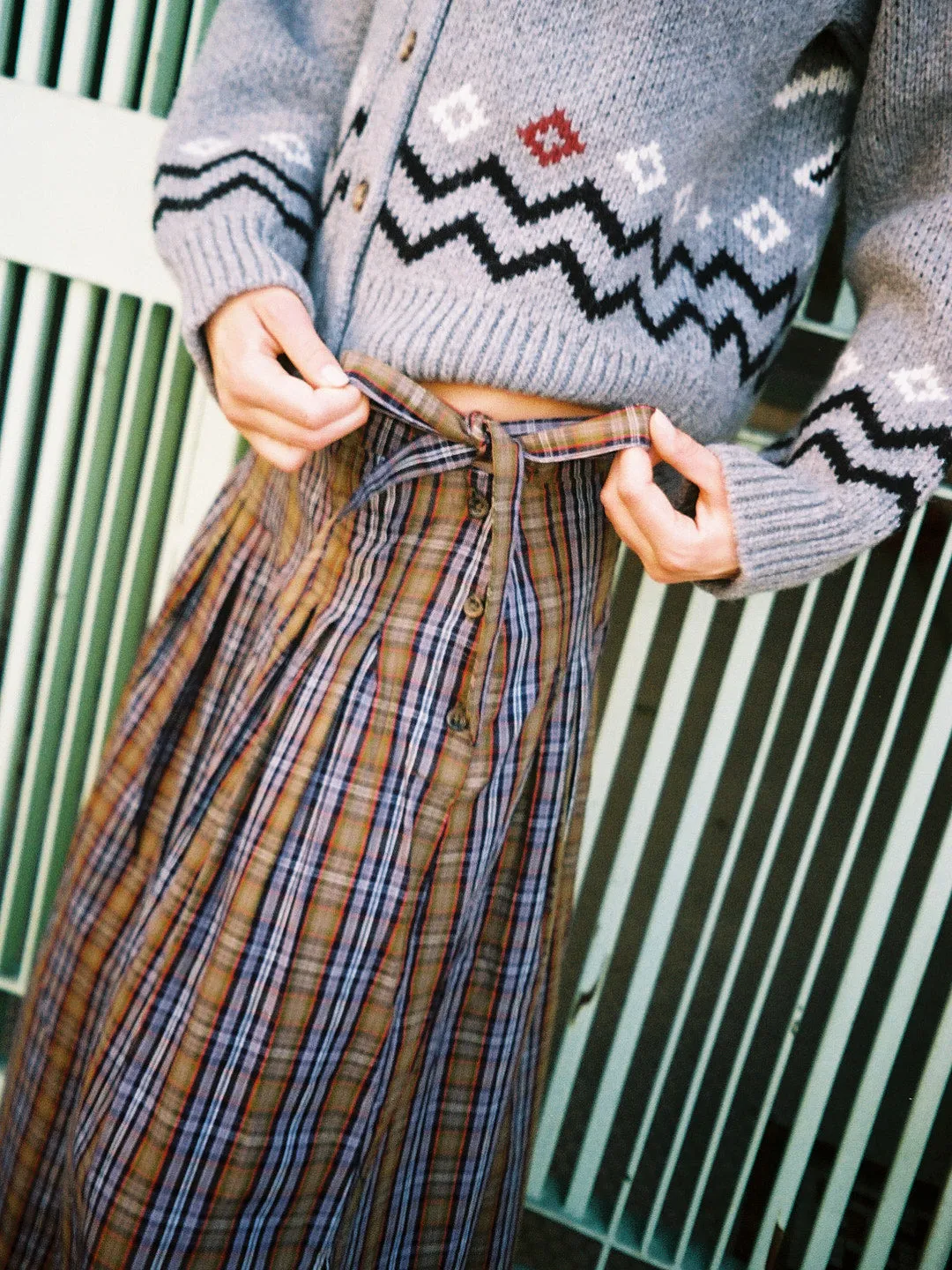 Josie Midi Skirt - Multi Check sold by Lisa Says Gah product image thumbnail 2