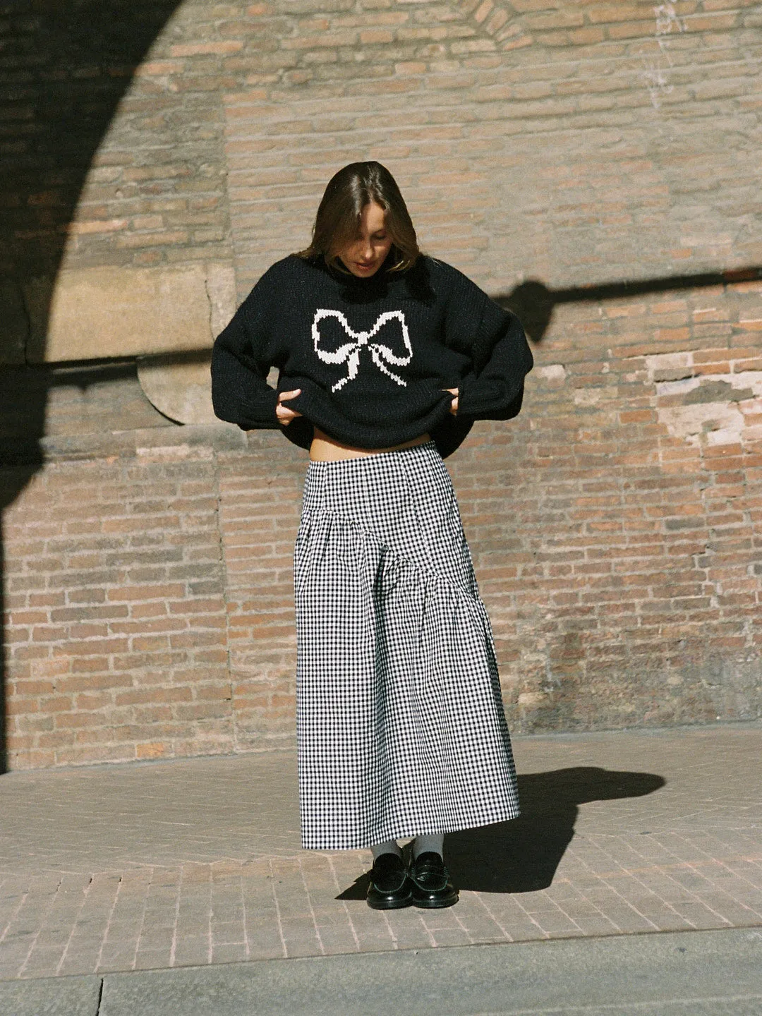 Maeve Midi Skirt - Midnight Check sold by Lisa Says Gah product image thumbnail 5