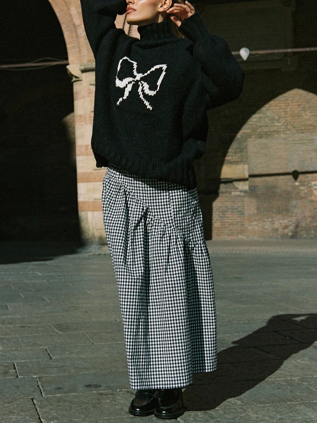 Maeve Midi Skirt - Midnight Check sold by Lisa Says Gah product image thumbnail 3