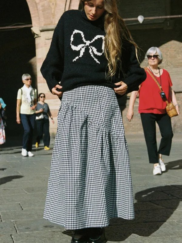 Maeve Midi Skirt - Midnight Check sold by Lisa Says Gah