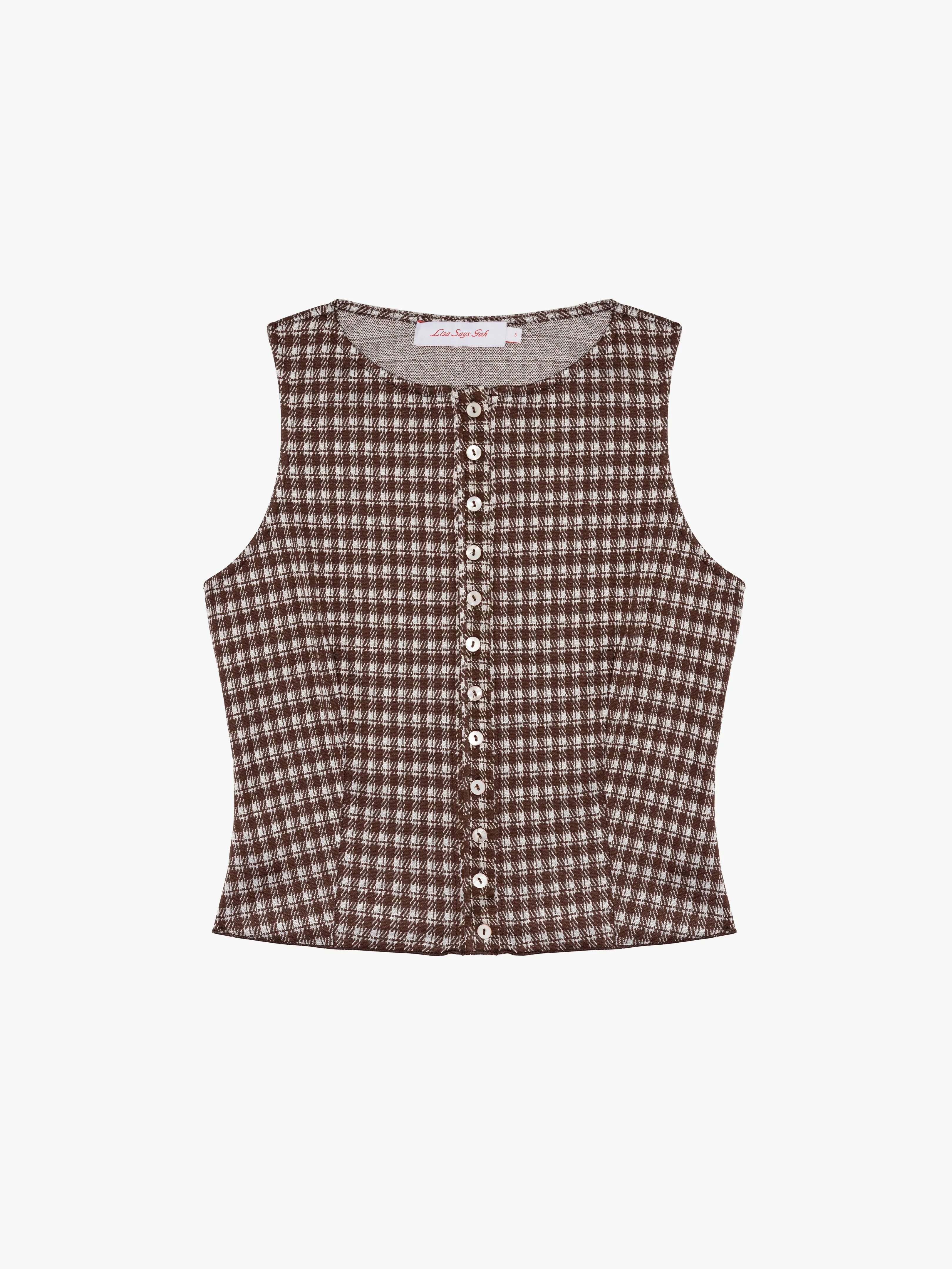 Summer Top - Cocoa Plaid sold by Lisa Says Gah