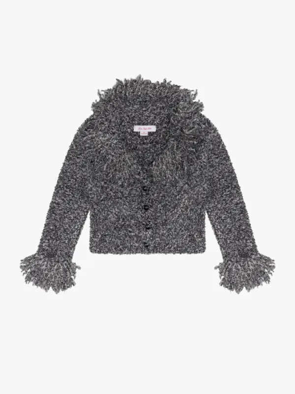 Marla Fringe Cardigan - Salt & Pepper sold by Lisa Says Gah