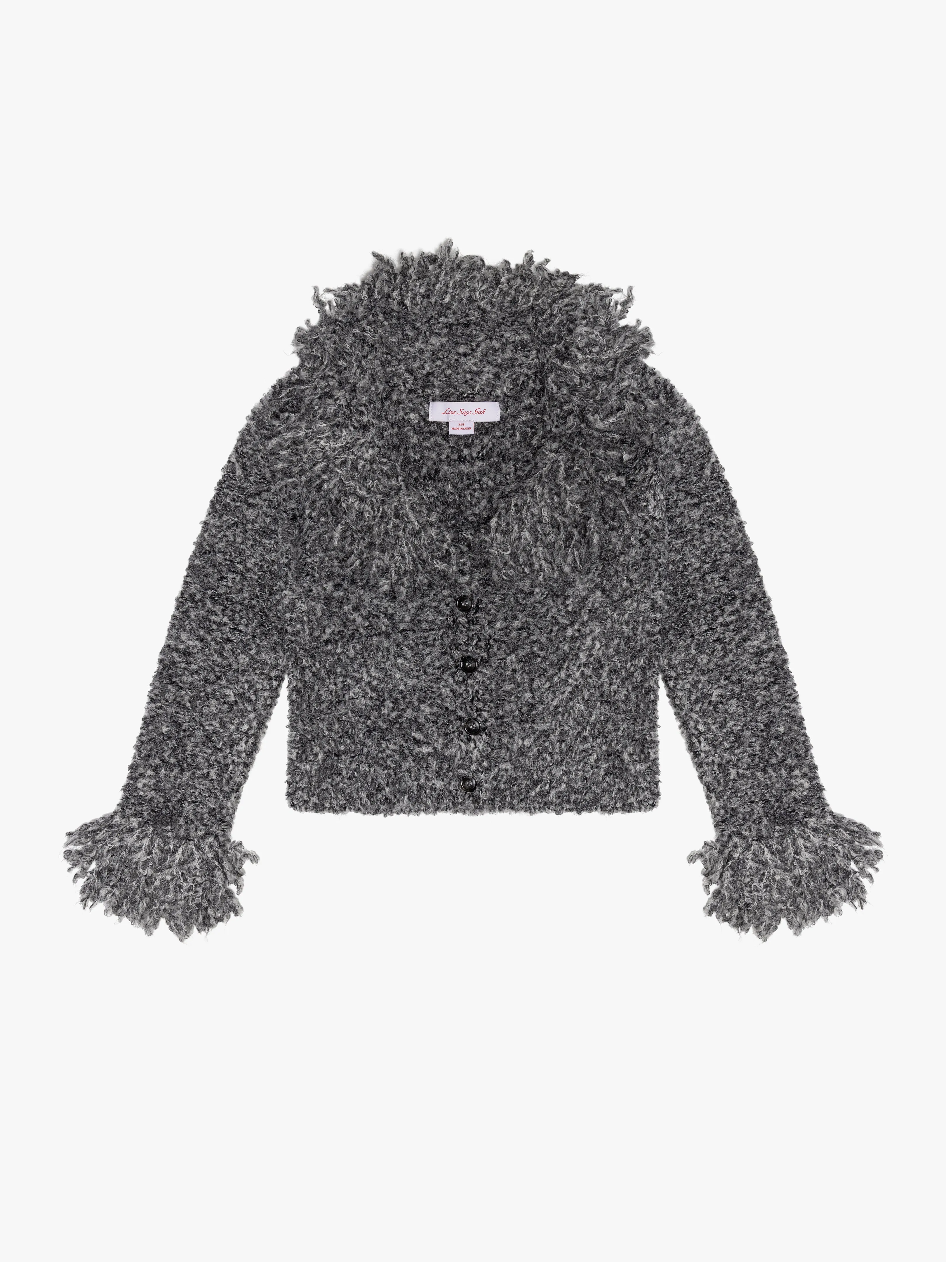 Marla Fringe Cardigan - Salt & Pepper sold by Lisa Says Gah