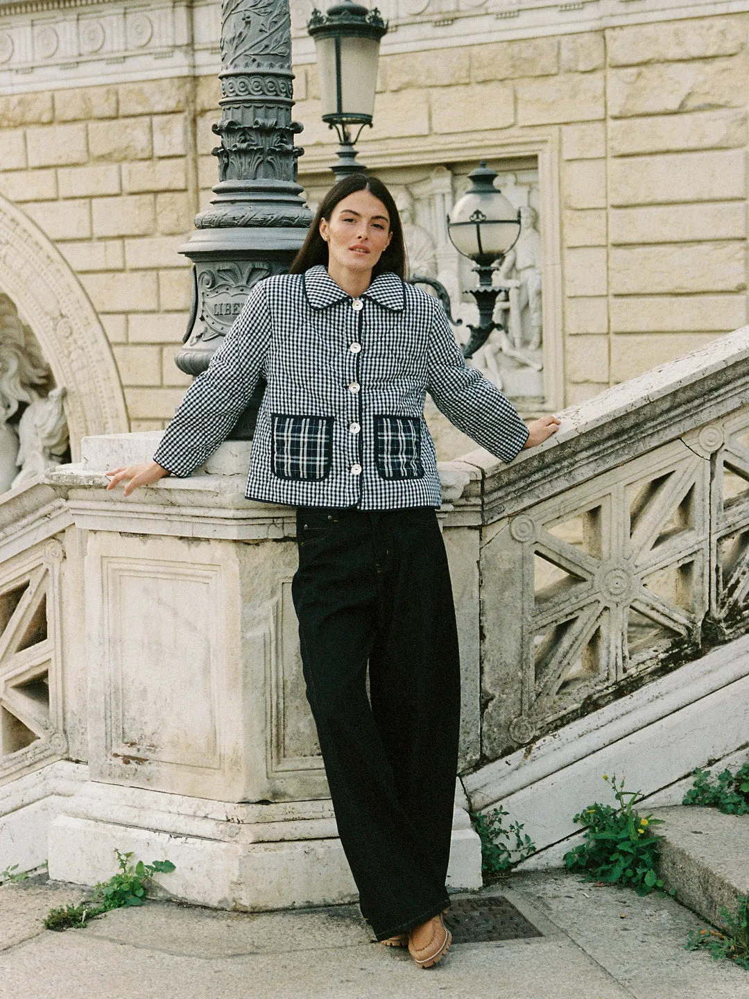 Lyra Quilted Jacket - Midnight Check Mix sold by Lisa Says Gah product image thumbnail 3