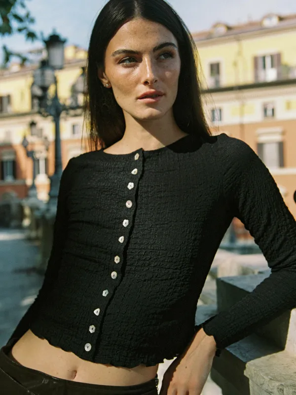 Summer Long Sleeve Top - Caviar sold by Lisa Says Gah