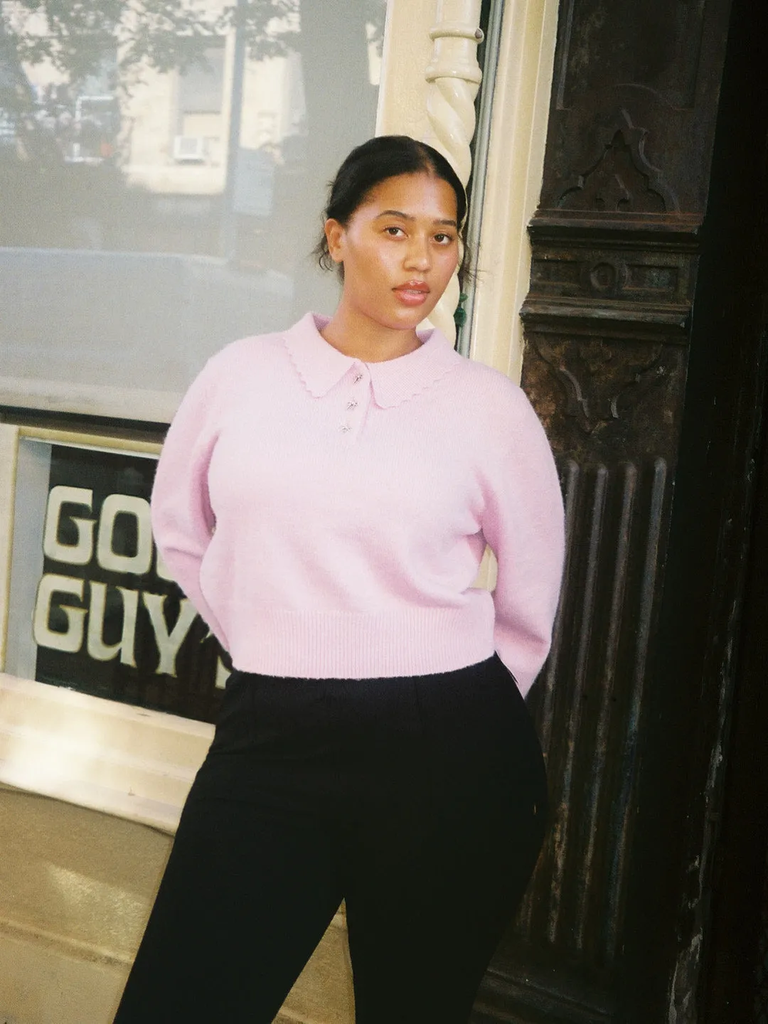 Posey Polo Sweater - Ballet Pink sold by Lisa Says Gah product image thumbnail 5