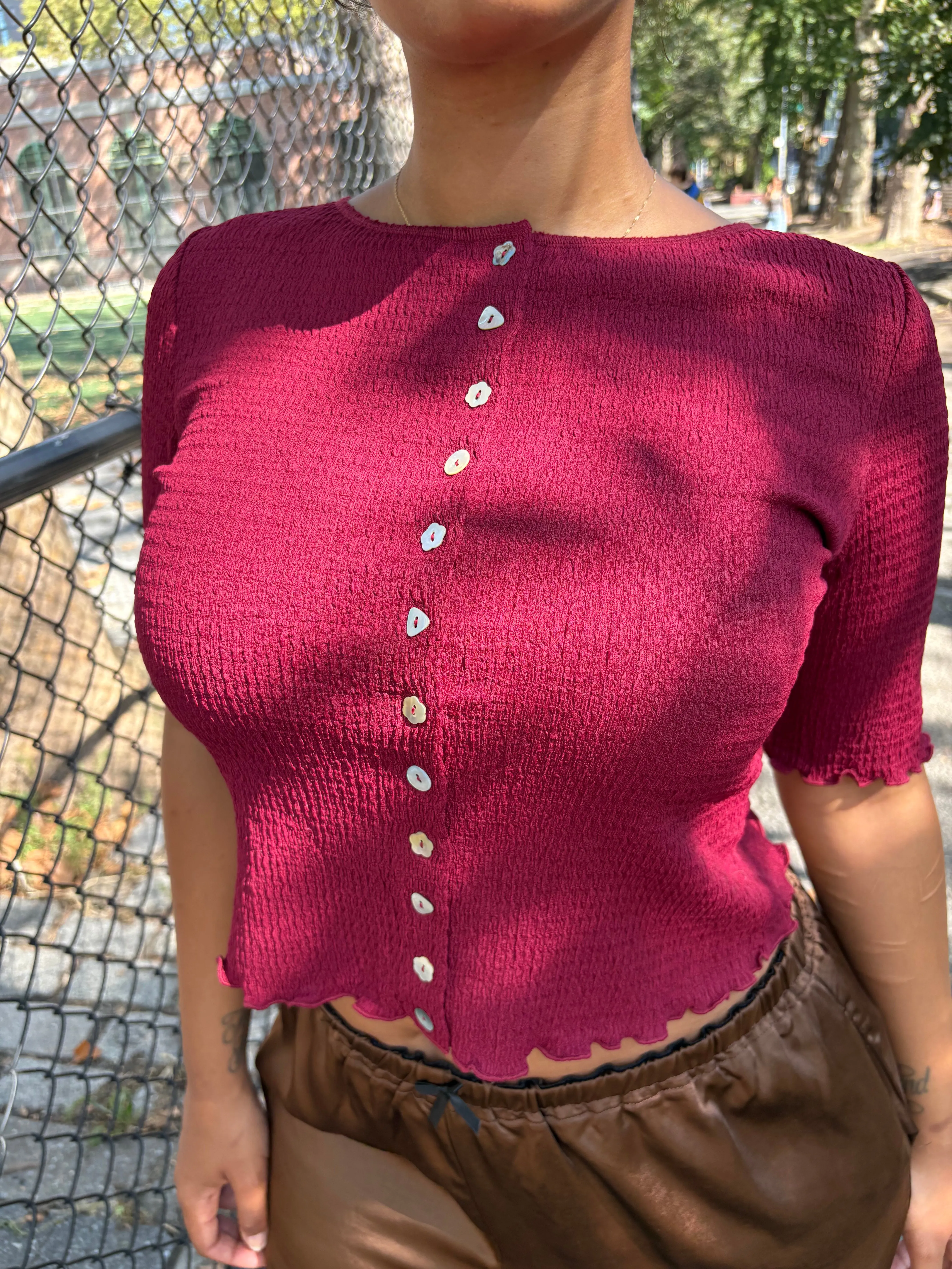 Summer Short Sleeve Top - Merlot sold by Lisa Says Gah product image thumbnail 2