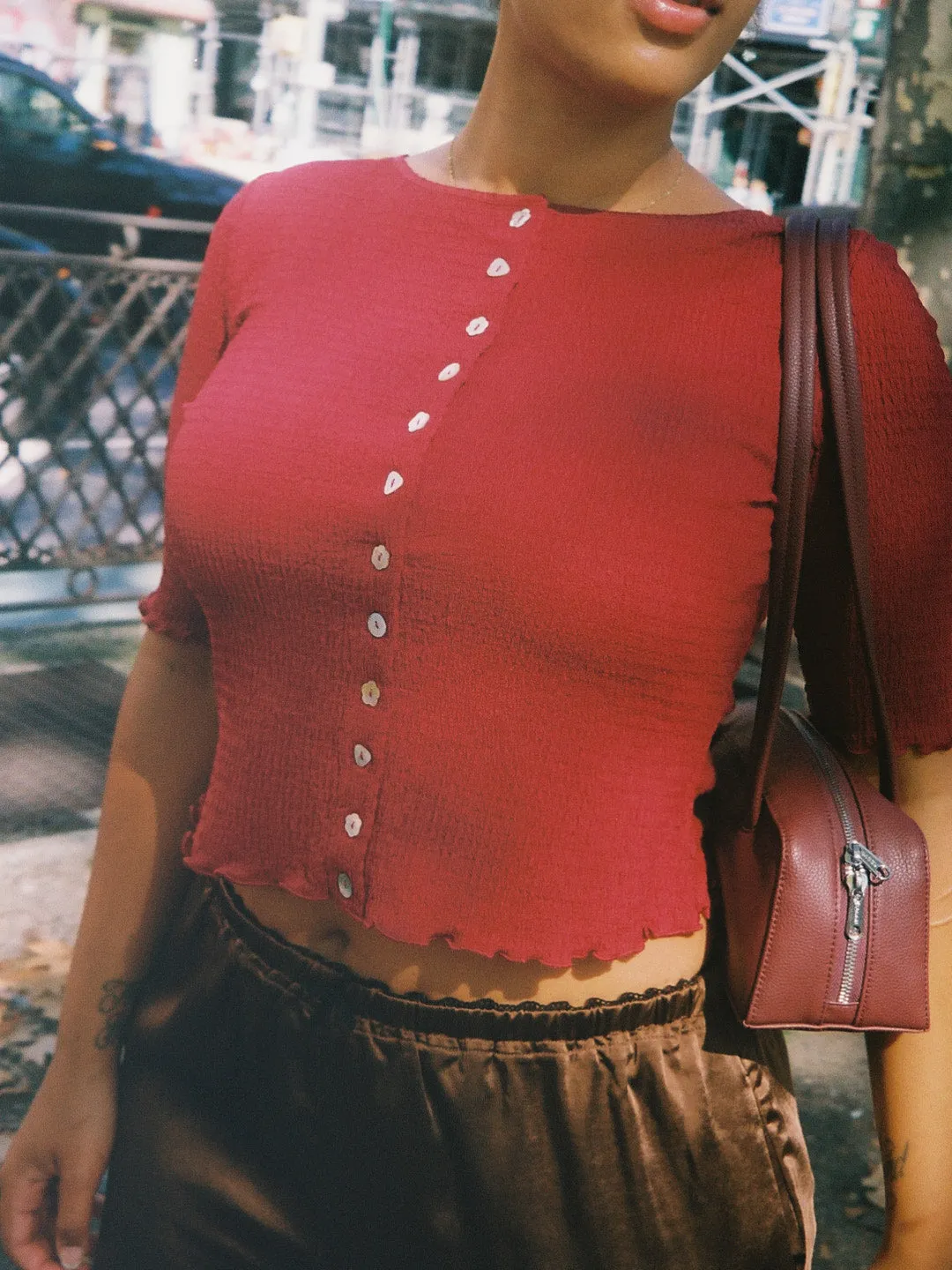 Summer Short Sleeve Top - Merlot sold by Lisa Says Gah product image thumbnail 3