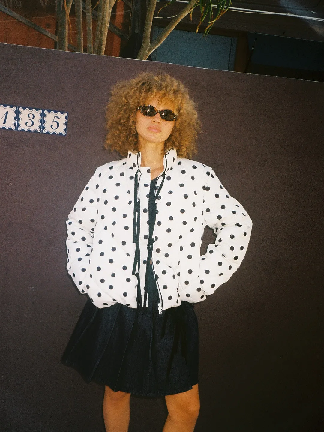 Lady Puffer Jacket - White Dot sold by Lisa Says Gah product image thumbnail 3