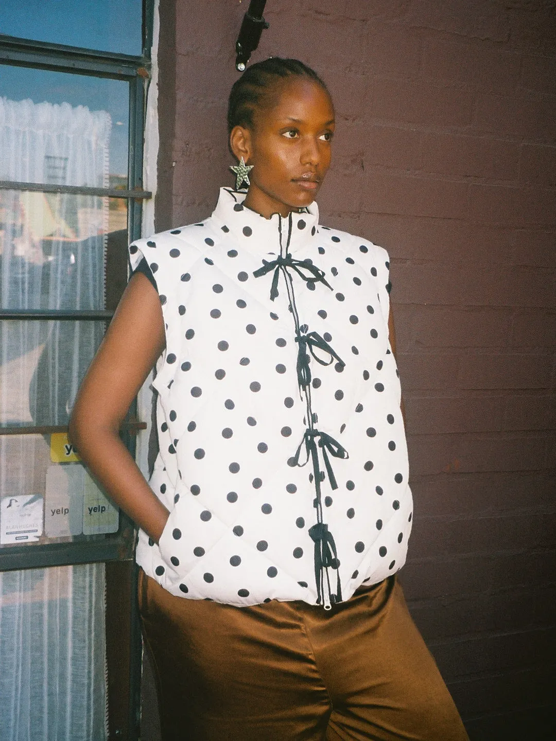 Lady Puffer Jacket - White Dot sold by Lisa Says Gah product image thumbnail 5