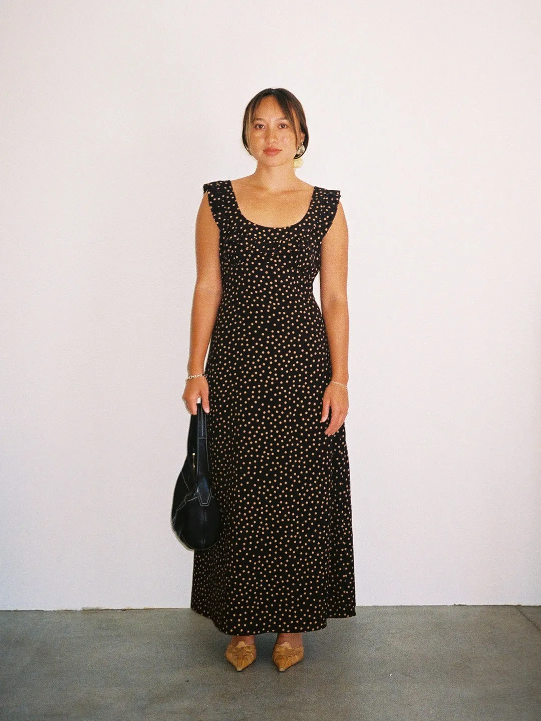 Iris Dress - Taupe Dot sold by Lisa Says Gah