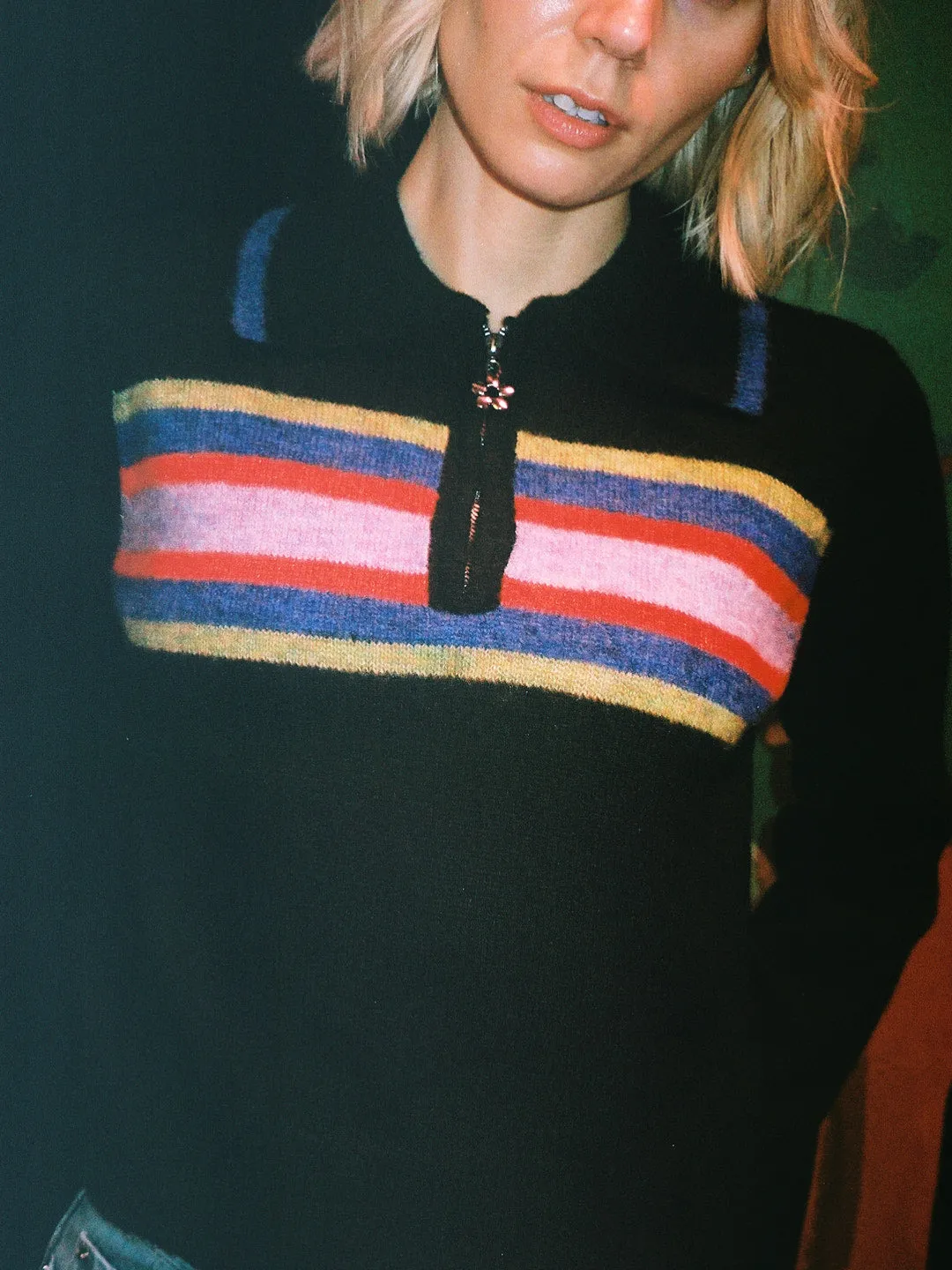 Wylie Half Zip Sweater - Black Multi sold by Lisa Says Gah product image thumbnail 2