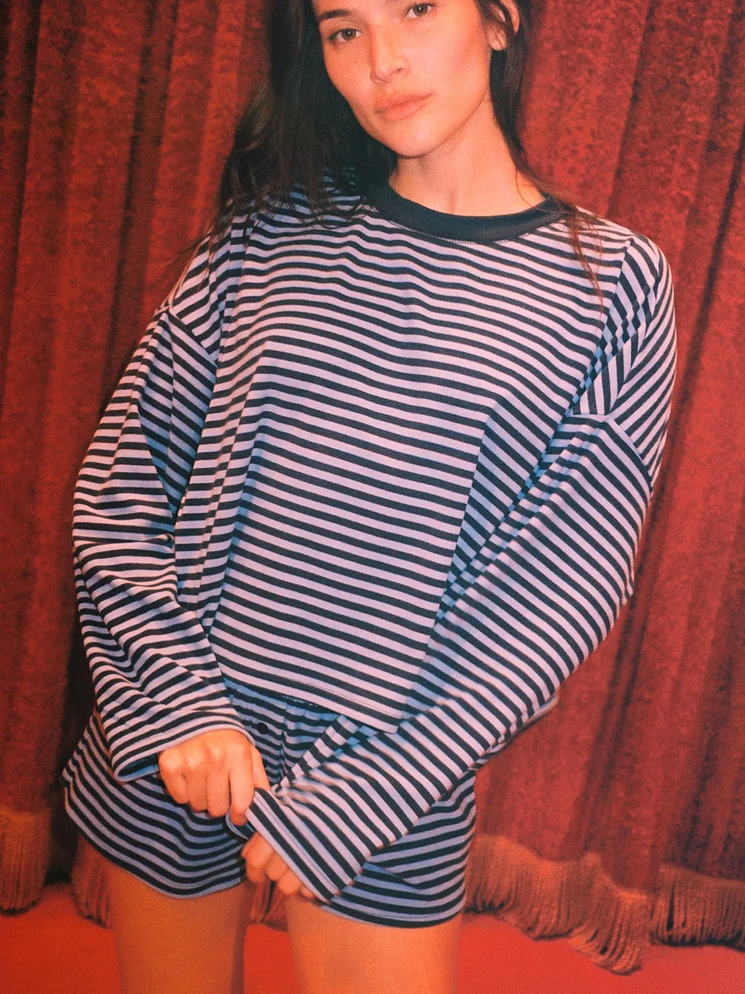 Mona Long Sleeve - Blue Stripe sold by Lisa Says Gah product image thumbnail 2