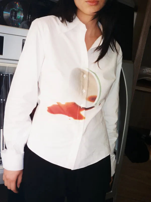 Frankie Button Down - Coffee Stain sold by Lisa Says Gah