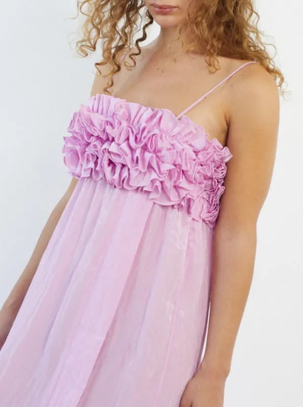 Shiny Tech Strap Midi Dress - Lilac made by Ganni