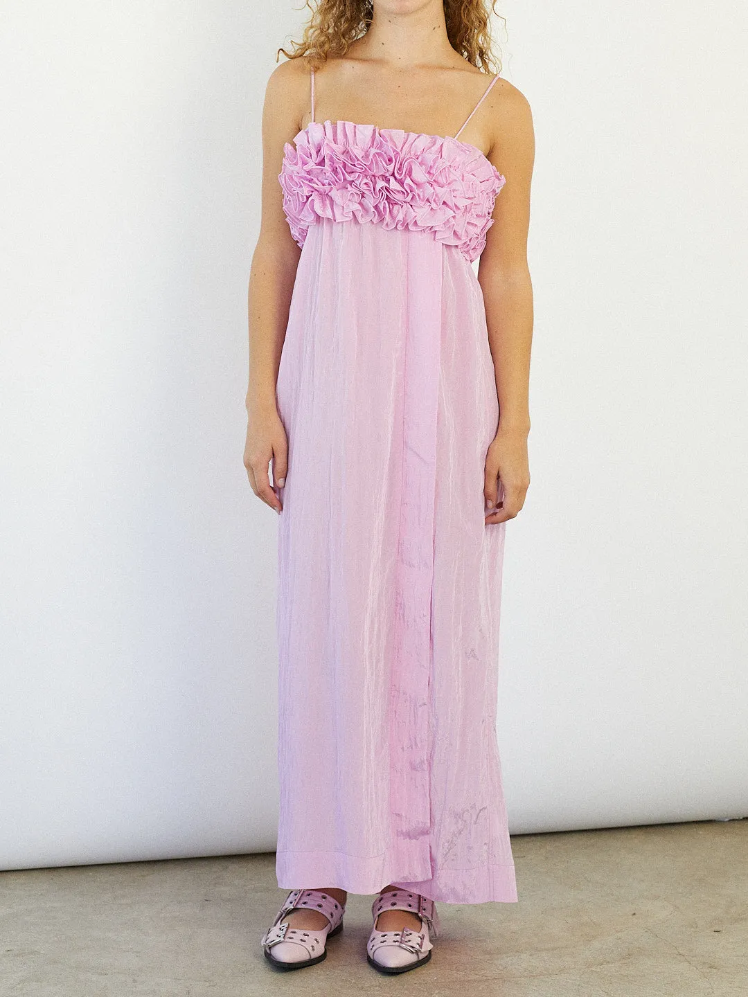 Shiny Tech Strap Midi Dress - Lilac sold by Lisa Says Gah product image thumbnail 4