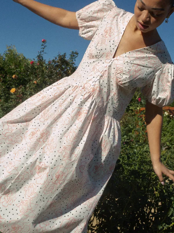 Elizabeth Dress - Rose White Dot made by Lisa Says Gah