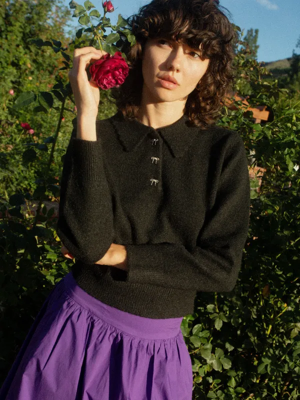 Posey Polo Sweater - Black made by Lisa Says Gah