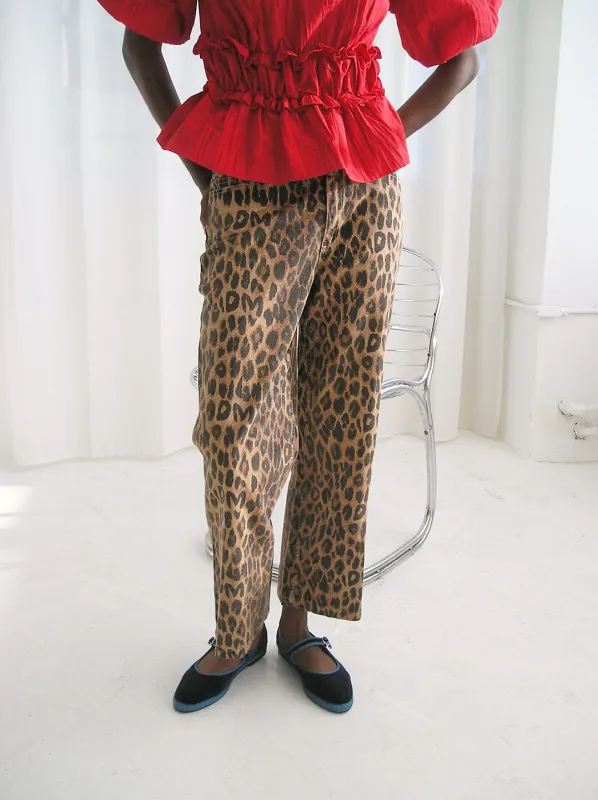 Kenny Twill Trouser - Leopard sold by Lisa Says Gah