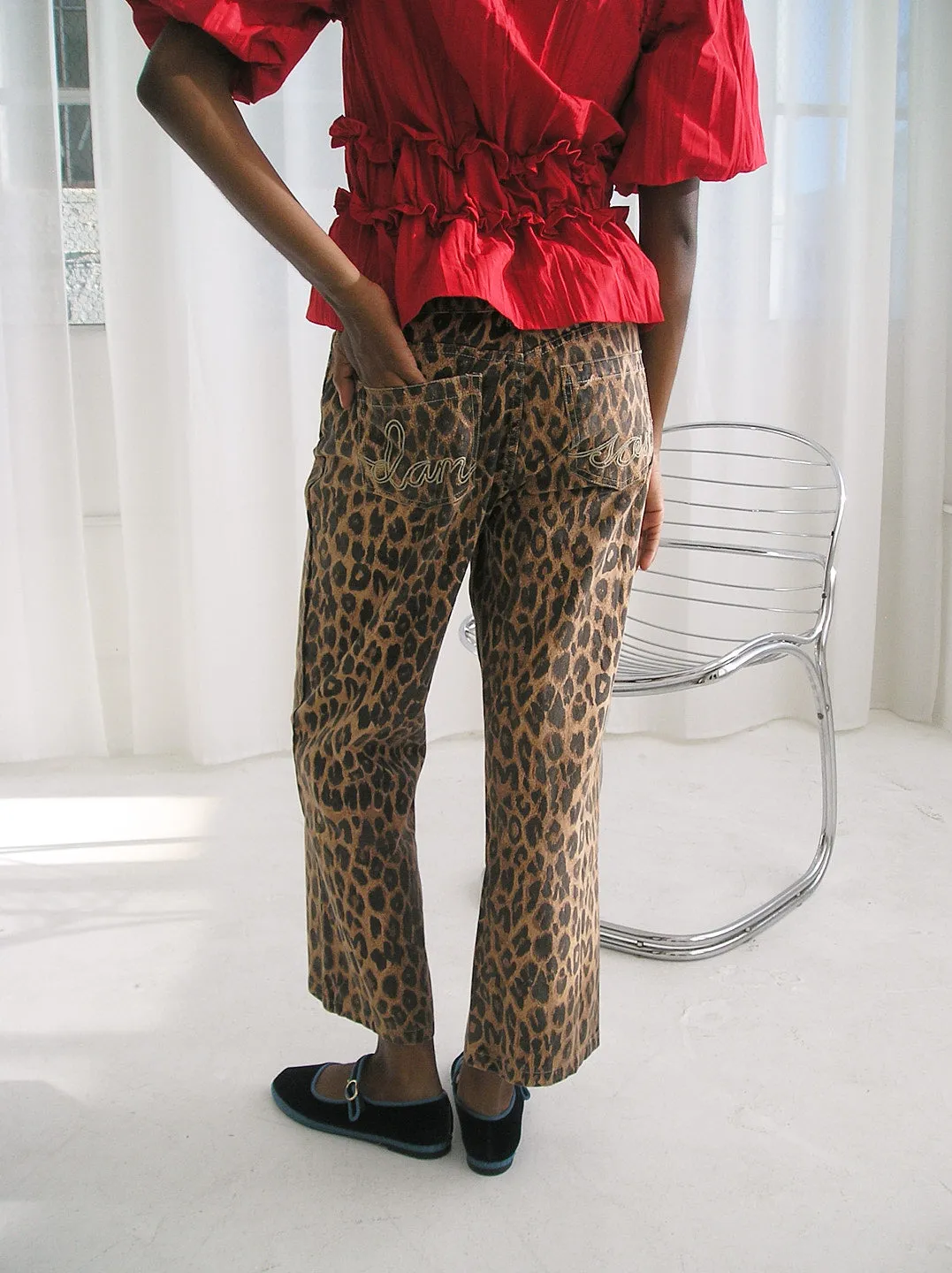 Kenny Twill Trouser - Leopard sold by Lisa Says Gah product image thumbnail 2