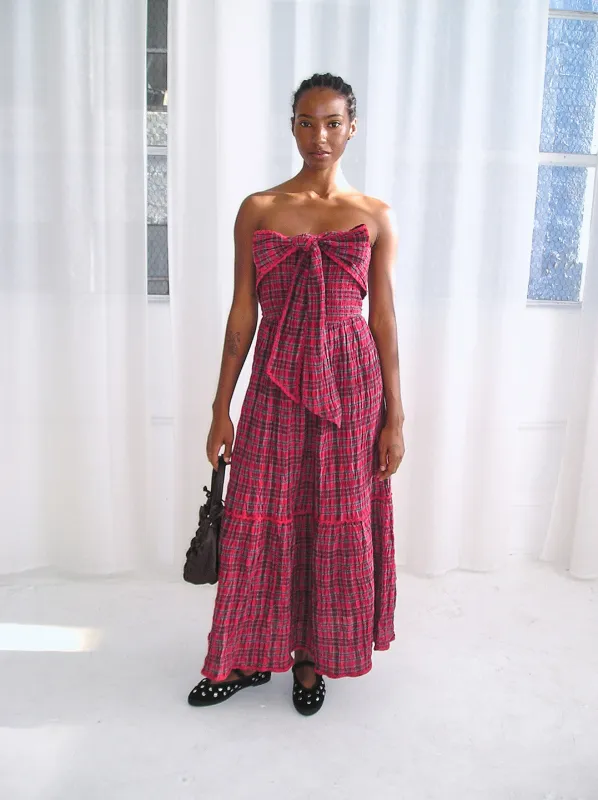 Mia Midi Dress - Red Check sold by Lisa Says Gah