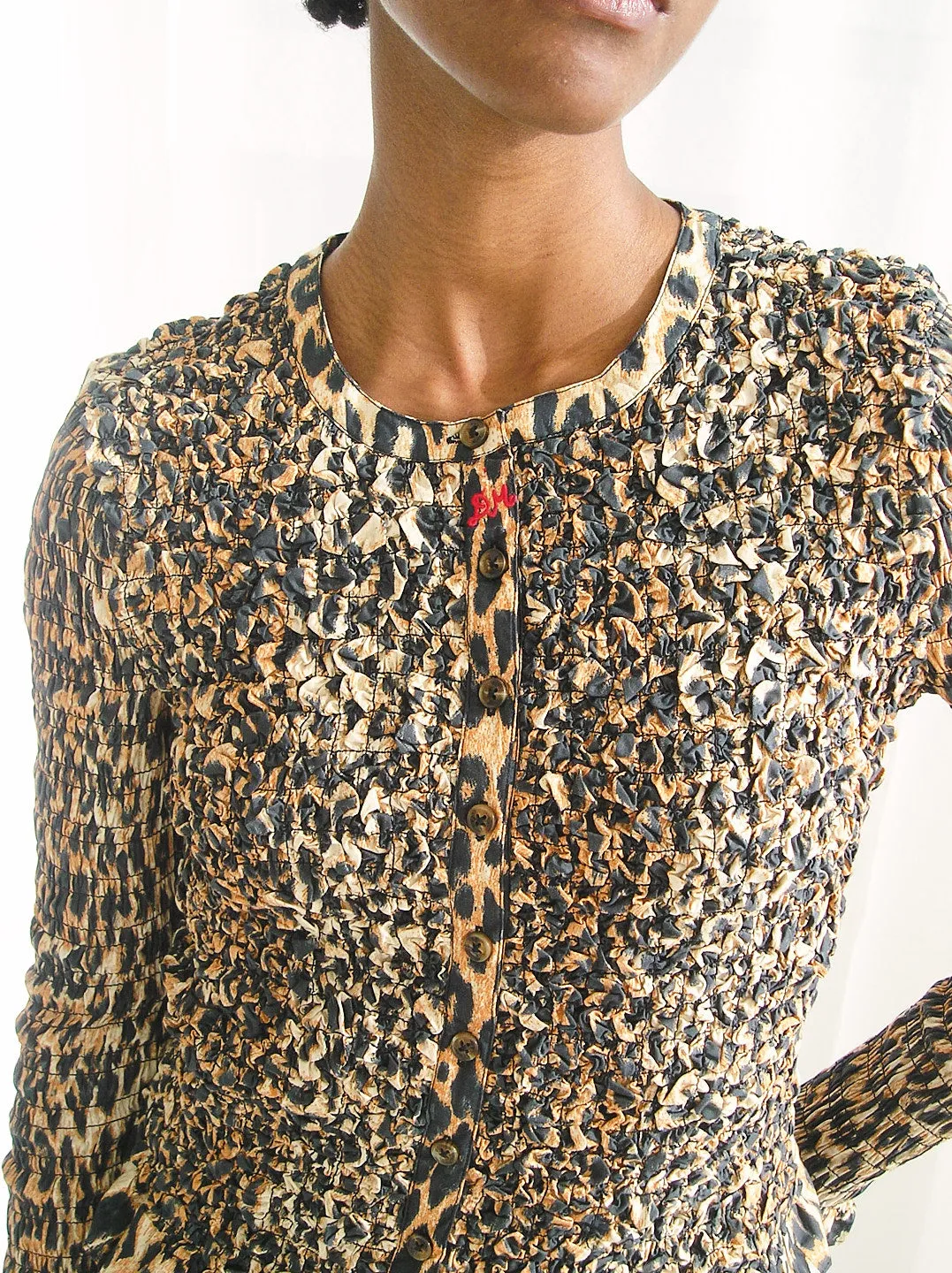 Elliana Smocked Cardi - Leopard sold by Lisa Says Gah product image thumbnail 3