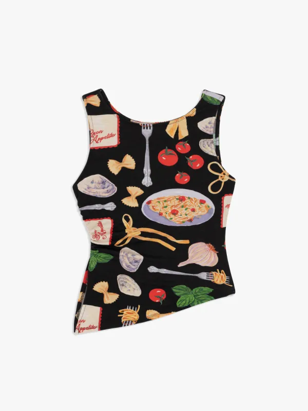 Erin Tank - Buon Appetito Black sold by Lisa Says Gah