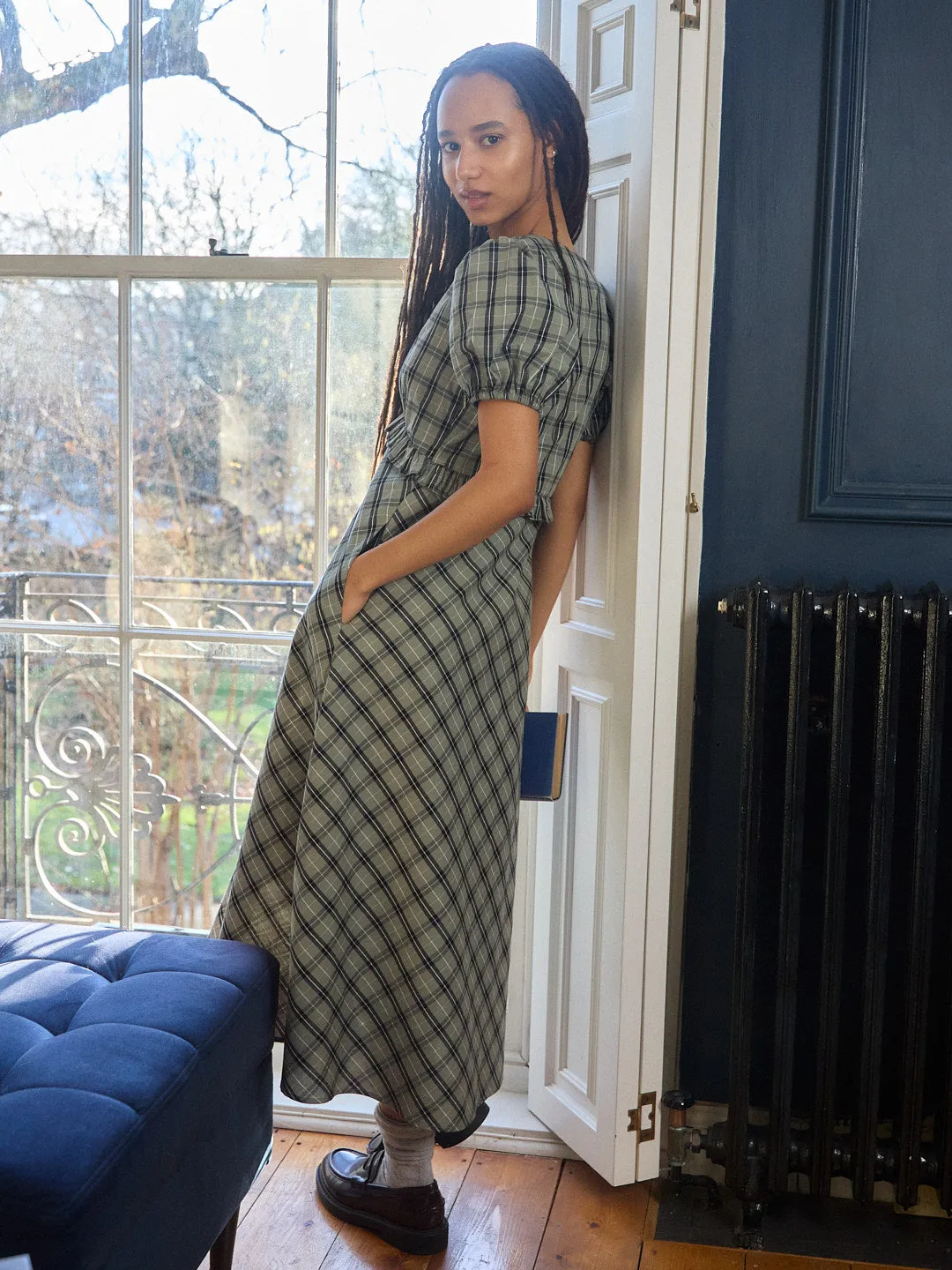 Emma Dress - Moss Plaid sold by Lisa Says Gah product image thumbnail 3