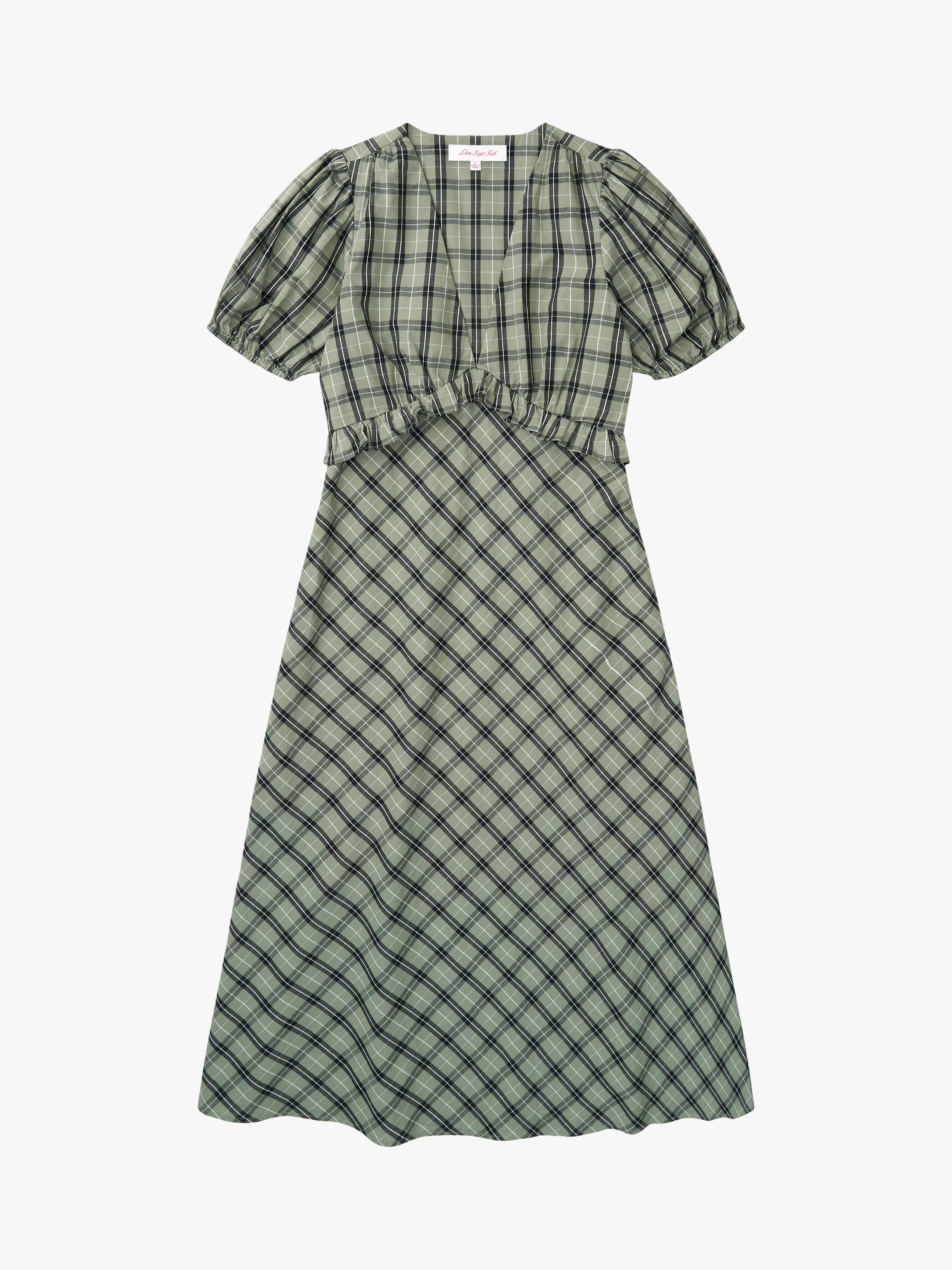 Emma Dress - Moss Plaid sold by Lisa Says Gah product image thumbnail 2
