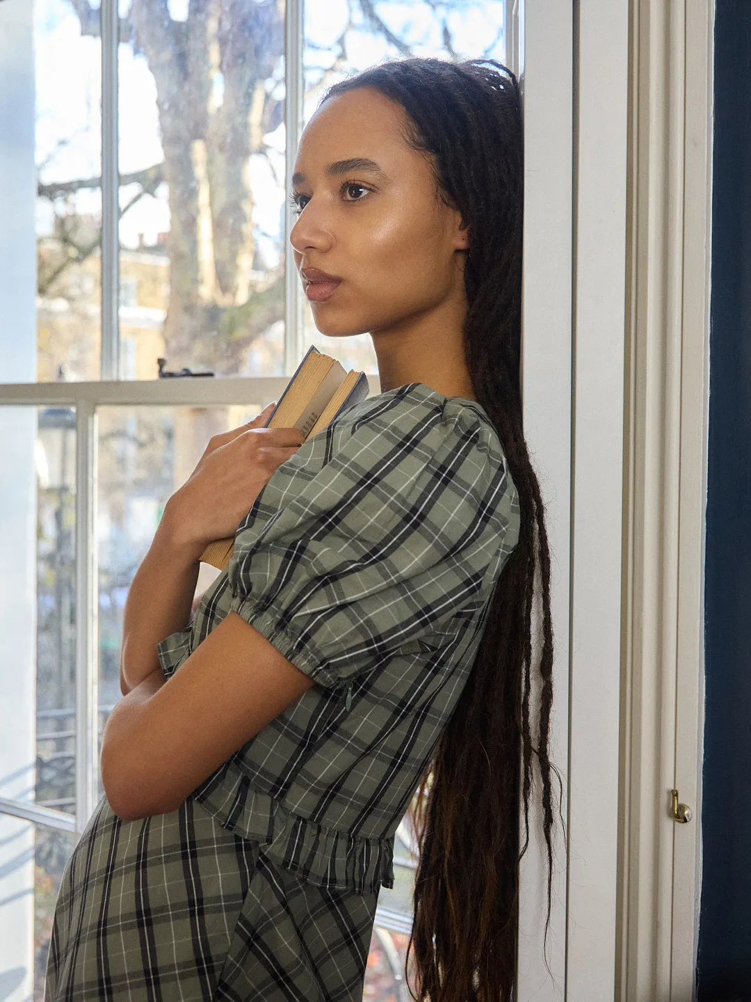 Emma Dress - Moss Plaid sold by Lisa Says Gah product image thumbnail 4