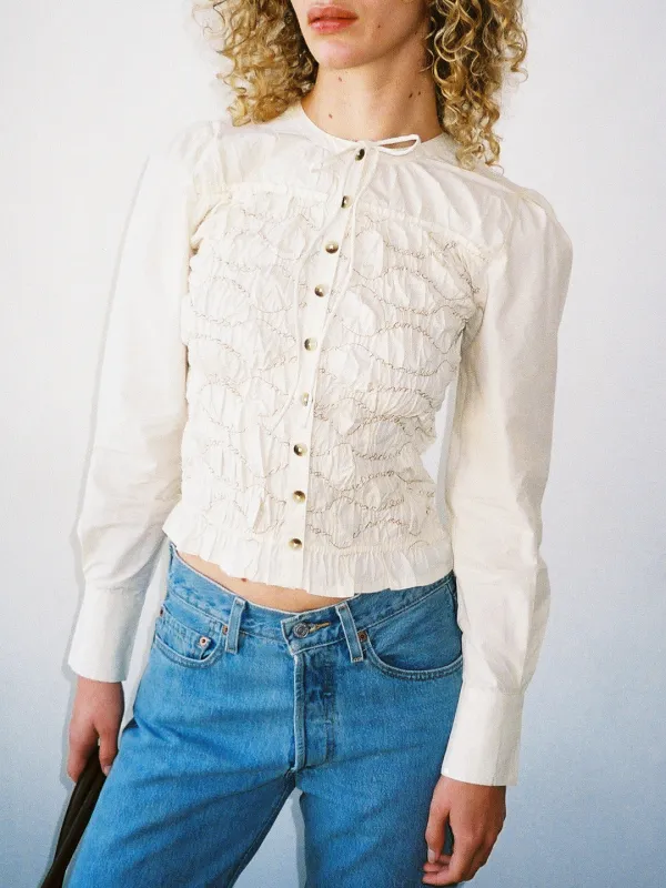 Elliana Smocked Cardi - Butter Smocked made by Damson Madder