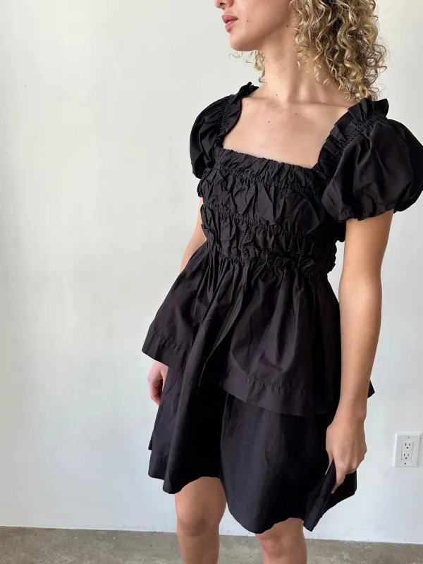 Lyza Mini Dress - Black made by Damson Madder