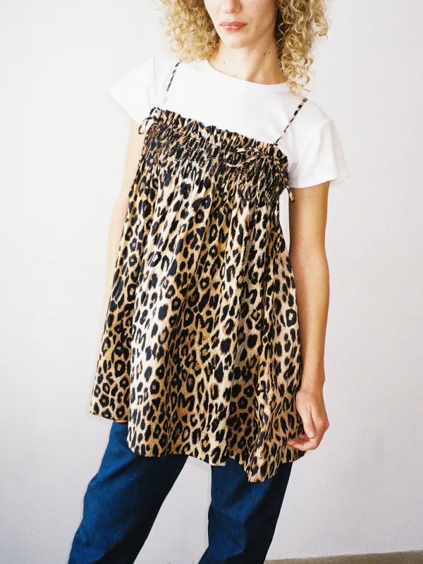 Lilo Mini Dress - Leopard made by Damson Madder