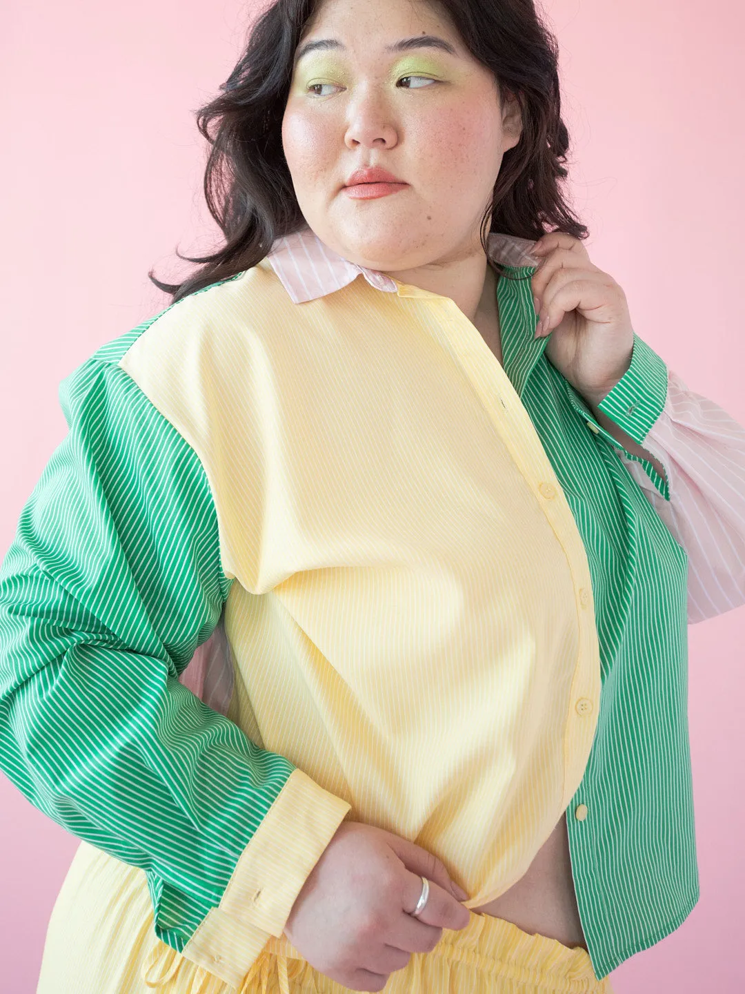 Amy Long Sleeve Button Up - Soft Stripe sold by Lisa Says Gah product image thumbnail 3