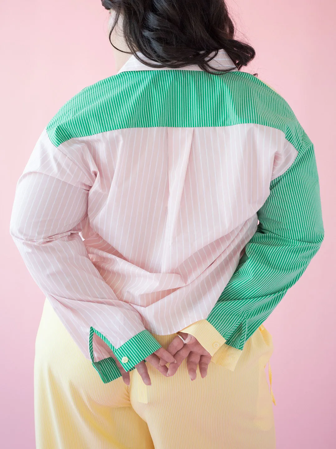 Amy Long Sleeve Button Up - Soft Stripe sold by Lisa Says Gah product image thumbnail 4