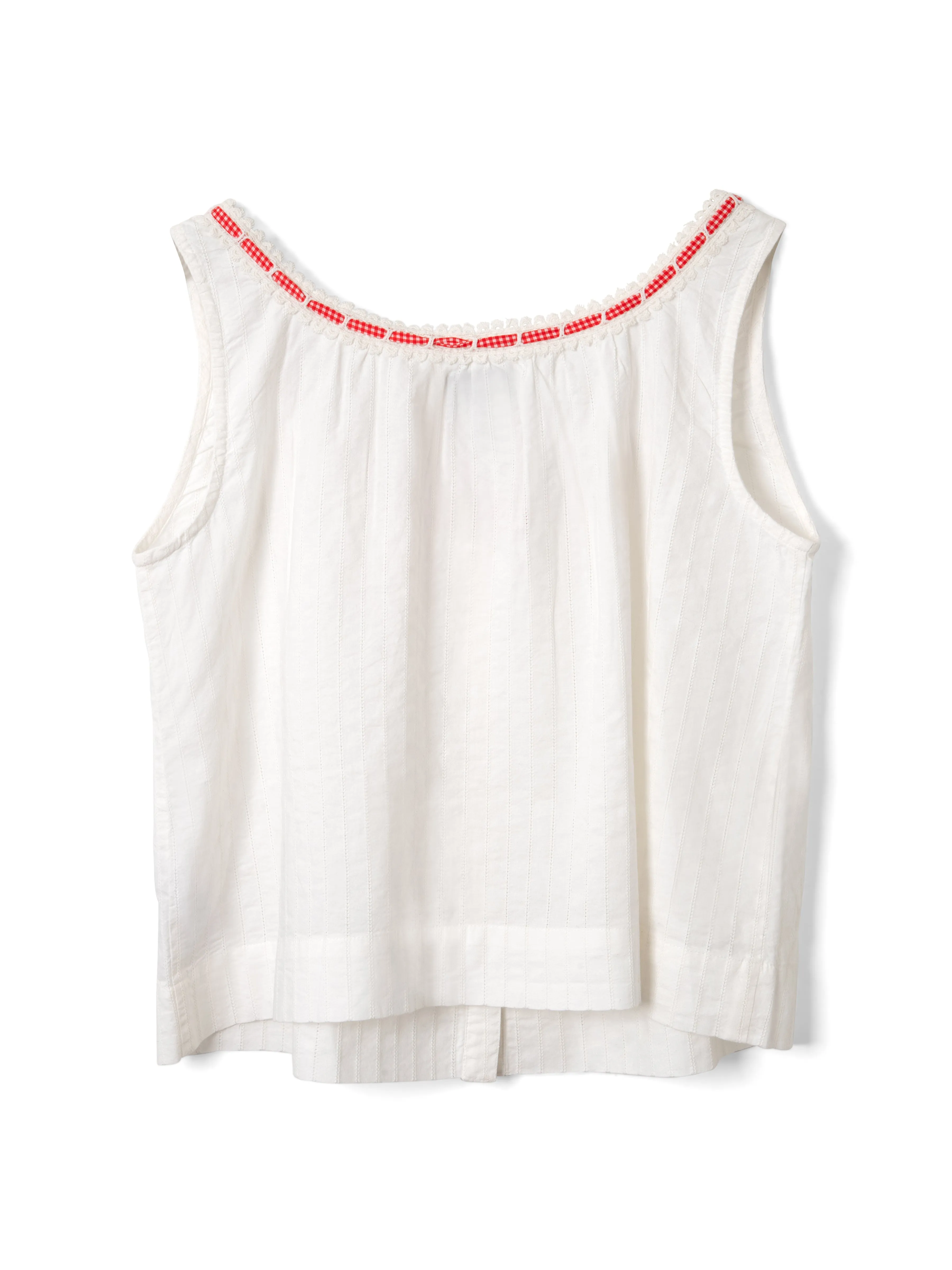 Elodie Cami - White with Red Gingham Tie sold by Lisa Says Gah product image thumbnail 2