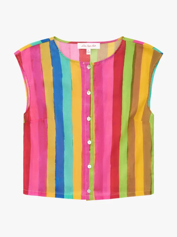 Madeline Top - Sherbert Stripe made by Lisa Says Gah