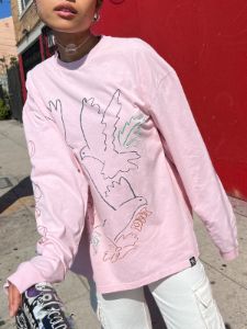 Doves Doodle Long Sleeve - Pink sold by Lisa Says Gah
